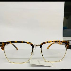 Designer Clear Glasses Cheetah Print Half Frame